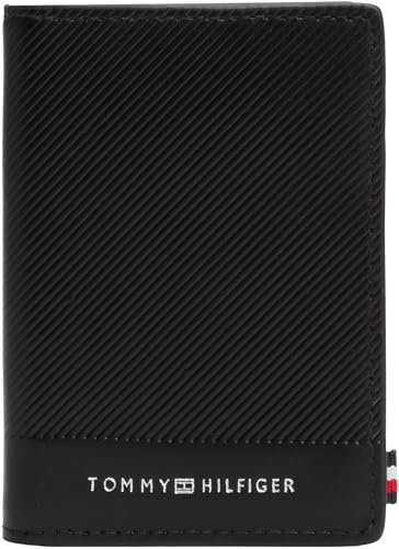 Tommy Hilfiger Portefeuille Homme Foundation Bifold en Cuir, Noir (Black), Taille Unique