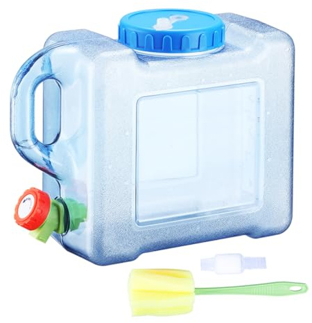 Introti - Contenedor de agua de 5L para camping con grifo - Tanque de almacenamiento de agua portátil sin BPA para actividades al aire libre, pesca, fiestas, RV, furgoneta y uso de emergencia