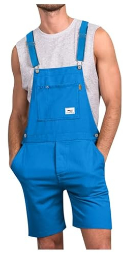 Oanviso Salopette Homme en Jean Shorts Jumpsuit Été | Overalls, Salopette Court, de Travail, Coupe Régulière, Cargo, Loisirs, Rétro, Combinaisons Courte, Streetwear
