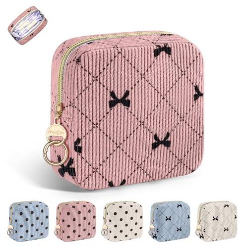 Binden Aufbewahrung Hygienebeutel für Damenbinden Perioden Tasche für Binde und Tampons mit Reißverschluss Organizer Tampon Stilleinlagen Unterwegs Notfalltasche Schule Geschenke für Mädchen(Rose)