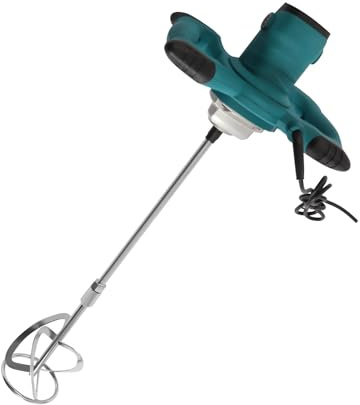 6 Gear Handheld Paddle Mixer 2100W Cement Mixer 0-800rpm/min Plaster Mixer Adjustable Speed mit S-Shape Mixing Head and Connection Shaff for Slurry, Concrete