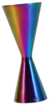 WEKADRIN Misurino Per Barman Doppio in Acciaio Inox 30/45 Ml, Jigger Per Cocktail Finitura Colorata, Strumento Professionale Per Bar e Uso Domestico
