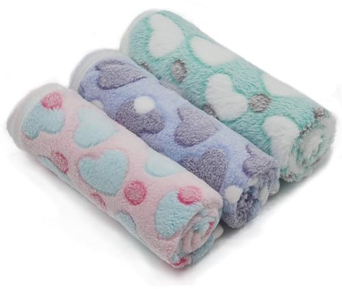 Mantas para Mascotas, 3 PCS Manta Perro, Mantitas para Gatos, 40 x 60 cm Mantas Antipelos Mascotas, Suave y Cálida, Lavables Manta Animales, para Pequeños Gatitos Perros Hogar, Coche, Viajes (B)