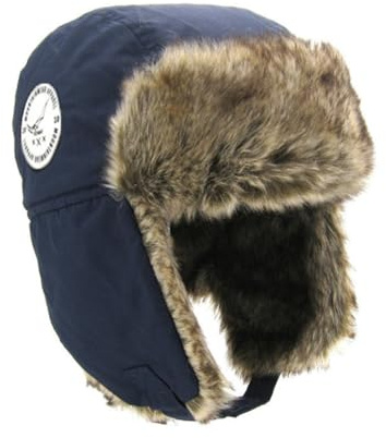 Kovake Chapka Chapeau d'hiver Enfant Chapeau d'aviateur avec Oreillette Bonnet de Trappeur Russe à Fausse Fourrure Coupe-Vent Casquette Ski pour Garçon Fille 1-6 Ans (FR/ES, Numérique, 51, 53, D-Bleu)