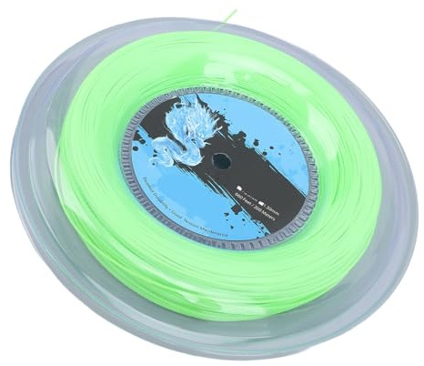 Generic Tennissnöre Polyester 200 M Rulle, Slitstark Tennisracketsträng för Träning och Tävling, Fluorescerande Grön