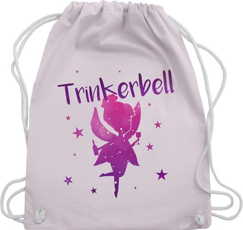 Turnbeutel Rucksack - JGA Junggesellenabschied Frauen - Trinkerbell I Alkohol Fee Trinkerbelle I Trinker Bell Fee - Unisize - Pastell Rosa - taschen karneval schwarz brauttaschen bachelorette party