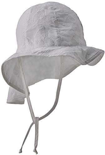 Sterntaler Baby Mädchen Flapper Baby Baby Mädchen Hut mit Bindeband - Sonnenhut, Sommerhut, Babymütze mit Bindebändern - waschbar - weiß, 51
