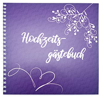 Springtime violett XXL Gästebuch Hochzeit Gästebuch zur Hochzeit mit 84 weißen Seiten im Innenteil zum selbergestalten, langlebiges Hardcover Hochzeitsgästebuch Hochzeitsbuch Vintage unbedruckt