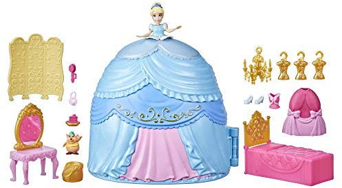 Disney Prinzessin Styling Überraschung Cinderellas Rock, Spielset mit Puppe, Möbeln und Modezubehör, Spielzeug für Mädchen ab 4 Jahren