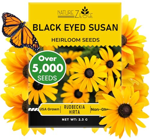 Black Eyed Susan Seeds for Planting, 5000 Seeds, Giving You Beautiful Black Eyed Susan Flowers, Non-GMO, Heirloom Seed Varieties