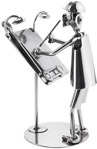BRUBAKER Schraubenmännchen Architekt - Handarbeit Eisenfigur Metallmännchen Bauplaner - Metallfigur Geschenkidee für Architekten und Bauplaner