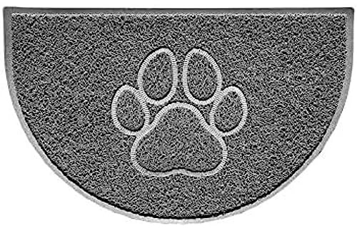 Nicoman Zerbino a Forma di Zampa Goffrata, per Esterni, Lavabile, Resistente, con Motivo a Mezzaluna, Colore Grigio, 70 x 44 cm