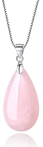 COAI Collana da Donna in Argento con Ciondolo Goccia/Lacrima in Pietre Naturali