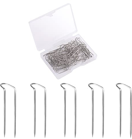 Savita 100 Stück Quilting Pins, Gabelstifte Edelstahl-Bastelstifte Doppelblockierstifte Mehrzweck-Geradestifte zum Nähen Schmuck-Display und Wohnkultur (2,3 cm/0,9inch Lang)