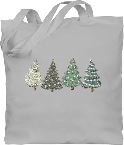 Shirtracer - Baumwolltasche - Weihnachten Geschenke Christmas Bekleidung - Weihnachtsbäume