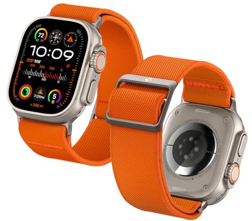 Spigen Lite Fit Ultra Strap Compatible with Apple Watch Band for Apple Watch Ultra 2/ Ultra (49mm), Series 9/8/7 (45mm), Series SE2/6/SE/5/4 (44mm) and Series 3/2/1 (42mm) Nylon Solo Loop