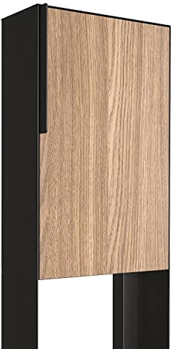 Brevlåda, design stående brevlåda Faro svart med trädekor front – Bravios