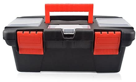 Werkzeugkoffer Kleine Werkzeugkiste, Kunststoffbox mit Griff, Werkzeug-Organizer-Aufbewahrungsbox, herausnehmbares Tablett mit Doppelverriegelung, leicht und einfach zu tragen Werkzeugkästen (Color :