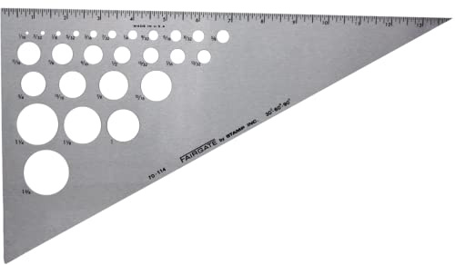 Fairgate 14 30/60/90 Aluminum Triangle Rule with 26 Circles 70-114