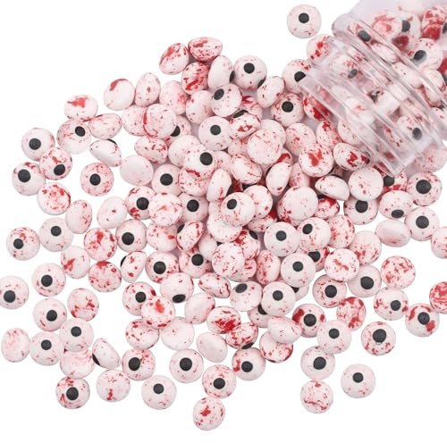 Lukinuo Kleine Candy Eyeball Essbare Augen Kuchen Cupcake Topper Essbare blutigen Zuckeraugen Halloween Streuseln Cookie Eye zum Dekorieren Augen Sprinkle Halloween Weihnachten Backen Keks Dekor 3 Oz