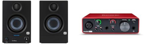 PreSonus Eris 3.5 Gen 2 — Enceintes Actives 3,5 de Bureau pour multimédia & Focusrite Interface Audio USB Scarlett Solo de 3e génération, pour Les guitaristes, chanteurs(Ses) et réalisateurs(trices)
