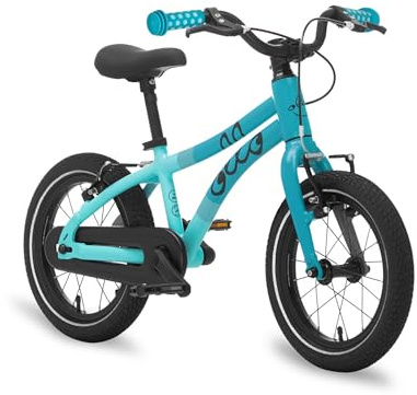 Ollo Adventure Bike 14 Zoll Kinderfahrrad ab 3 Jahre - leichtes Fahrrad für Kinder 95-110 cm - Aluminiumrahmen, kindgerechter Sattel, Bremsen, Schutzbleche, Ständer & Gym Bag