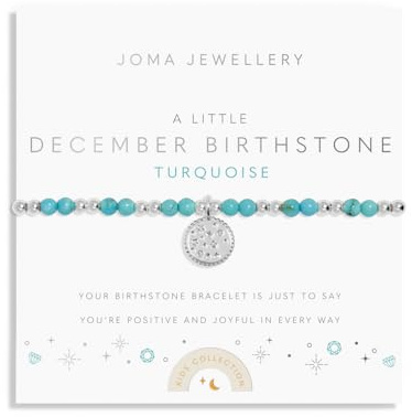 Joma Jewellery CHILDREN'S BIRTHSTONE A LITTLE DECEMBER | Silver Plated 15.5cm Stretch Bracelet stretch
