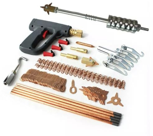 86Tlg Dent Puller PunktschweißElektroden Spotter SchweißGeräT Ausbeul Kit Werkzeugsatz ZubehöRbox Blechbearbeitung Werkzeug Kfz Dellenreparatur Werkzeuge FüR Die Blechreparatur Einfache Installation