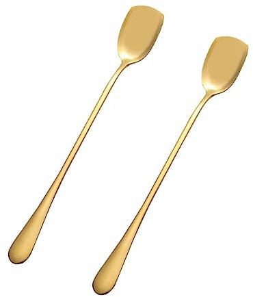 COLLBATH 6stücke Eislöffel Aus Edelstahl Mit Langem Griff Zum Rühren Von Eiscreme Cocktaillöffel Eisportionierer Löffel Für Eis Eisteelöffel Für Hohe Gläser Und Tassen