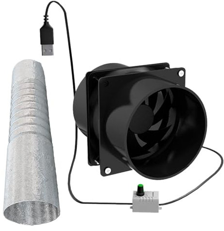 KESOTO Exhaust Fan Extractor Fan Pipe Fan Ventilator Fans for Window Kitchen Laundry Room, Dual Fan 3M Tube