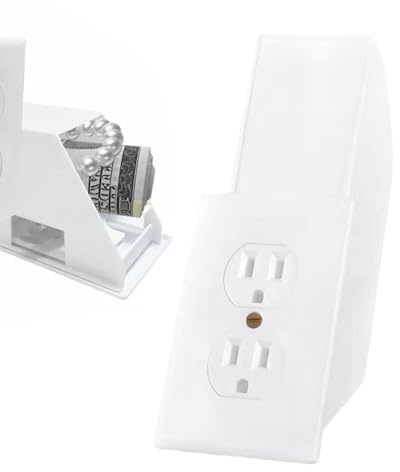 Versteckter Wandsteckdosen-Safe – Steckdosen-Safe mit Schlüsselschloss | Sichere Verstecke, Wandgeldverstecke, praktisch für Schmuck, Bargeldaufbewahrung