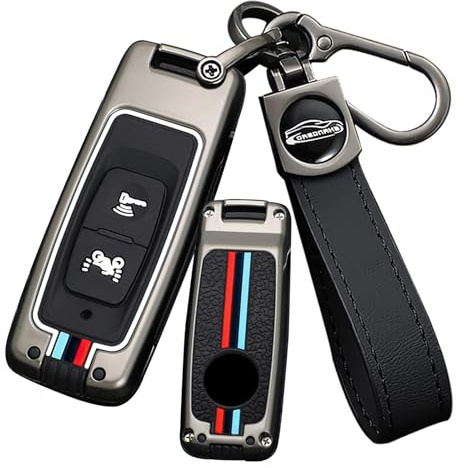 Ysbxitu Schlüsselbox Keyless Go Schutz Autoschlüssel in Metall Auto Zubehör kompatibel mit Honda Adv 350 PCX 125 PCX160 AV 350 SH350i VISION Schlüsselhülle cover Fernbedienung Cover-2 Tasten-B Schwarz