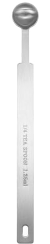 sourcing map Single Measuring Spoon 1/4tsp (1.25ml) Teaspoon/Tablespoon 430 Stainless Steel Single Tiny Square Bowl Measuring Spoon Long Handle Measure Scoop