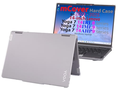 mCover case ONLY Compatible for 2023-2025 14 Lenovo Yoga 7 14IRL8 | 14IML9 | 14AHP9 Series 2-in-1 Windows Notebook Computers (NOT Fitting Any Other Models)- Clear