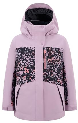 Roxy Girls' Heavyweight Ski Snow Hooded Jacket, Insulated & Waterproof, Discreet Mauve, 7