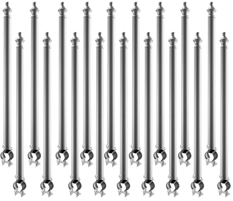 VEVOR Chain Link Fence Extensions, 18 Packs 27.4 Extension Height, Galvanized Post Extender for 1.3 to 1.5 Top of Fence, U Bracket, Barbed Wire Extend Arm for Privacy, Prevent Dogs Jumping Out