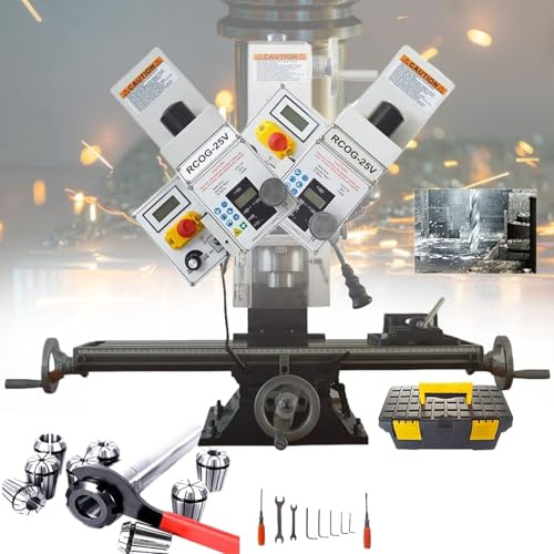 Mini fraiseuse avec moteur sans balais, lecture numérique pour traitement de précision du métal et du bois, puissance de 1100 W, contrôle de vitesse variable