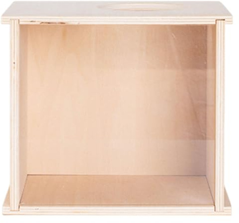 KESOTO Hamster Sandbad Versteckbox Acryl Holz DIY Kit mit Sichtfenster für Nagerpflege Spielen Einrichten Beobachtung, Size S