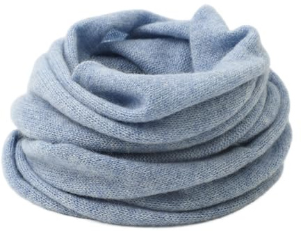 Prettystern XL Kaschmir Unisex Loop Schal Cashmere Rundschal Kaschmir-Schal Rund-Halstuch Damen Herren Schlauch-Tuch blau Hellblau
