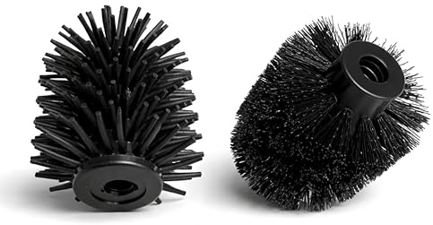 Bravara X Toilet Brush Replacement Heads (2 Pack) – 12mm Screw-On Fit, Silicone & Bristle Brush Heads, Compatible with 12mm Thread Toilet Brush Handles