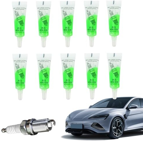 Zündkerzenfett 10er Pack – Dielektrisches Silikonfett Für Fahrzeuge | Wasserdichtes Hochtemperatur-Isolierfett 5g | Anti-Seize Fett Für Zündspulen, Batterie, Stecker & Elektrische Anschlüsse