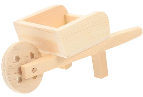 ifundom Mini Garden Trolley Models Simulation Wheelbarrow 4.72X2.16X2.00In Lifelike Appearance Details Realistic Characteristics Miniature Garden Decoration Collectible Gift for Occasion