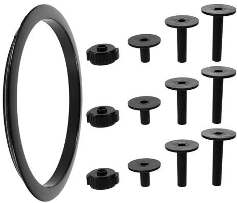 TOVINANNA Juego de Accesorios para Batería Negra Protector de Aro para Parche de Bombo Funda de Platillo Antideslizante y Herramienta para Abrir Parches Kit Compatible para Percusión y