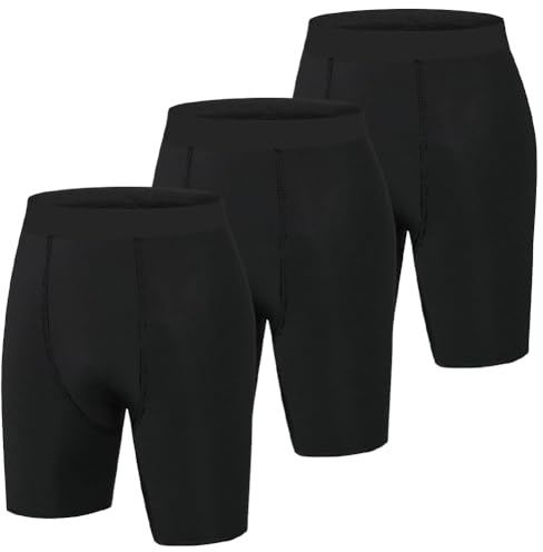 AUYAO Mallas Cortas Running Hombre, 3PCS Compresión, Gimnasio M