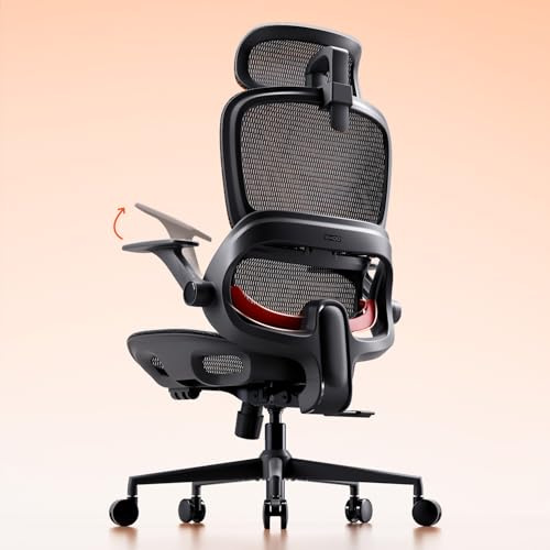 SIHOO B100 Full-Mesh Office Chair, Adaptive Lumbar Support, 300 lb, Black | Adjustable Wide Headrest, Flip-Up Armrests, Breathable Full-Mesh Back, 3-Gear Tilt Lock, Comfort That Moves With You