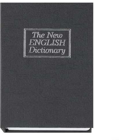 Sturdy book safe with combination lock designed for discrete placement among regular books on shelves (Black)