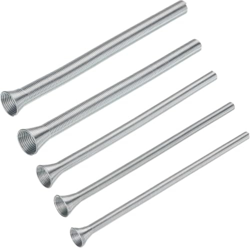 Set piegatubi a molla da 5 pezzi, kit piegatubi a molla 1/4 5/16 3/8 1/2 5/8 per tubi in rame, ottone, alluminio e acciaio a parete sottile, lunghezza 21 cm / 8,3 pollici