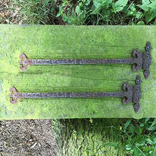 Antikas - Ferrures décoratives médiévales – 2 bandes de coffre antiques, ferrures de meubles.