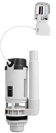Fluidmaster PRO550LC Pro Button Cable Dual Flush Valve, 550mm Long Dual Flush Cable Valve for Concealed Cisterns, Top or Front Push Buttons, 1½″ & 2″ Outlet Fit, White