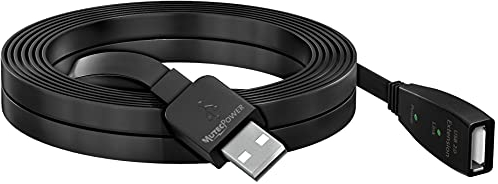 MutecPower 10m ULTRA PLANO Cable USB 2.0 Activo Cable Macho a Hembra con chipset de extensión - Cable de extensión USB Activa/Cable repetidor - 10 Metros Ultra delgado